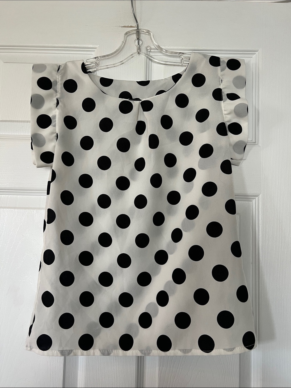 Women’s Polka Dot Blouse - Black on White